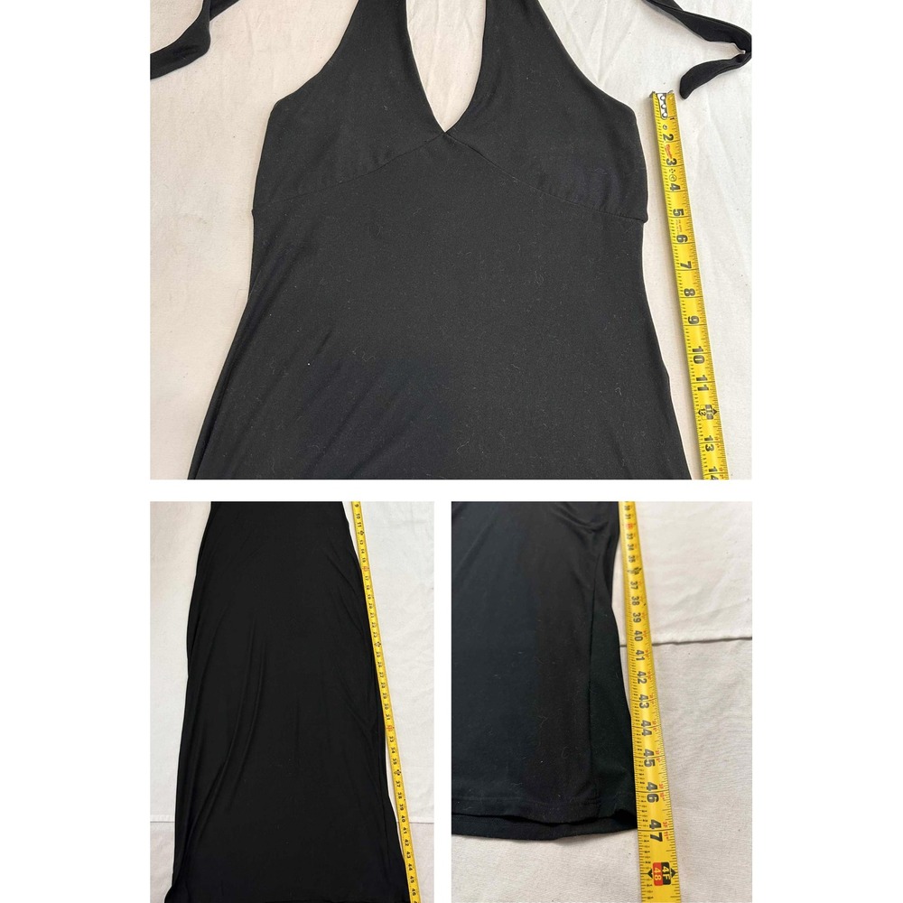 No Boundaries Black Halter V-Neck Maxi Dress - Picture 5 of 6
